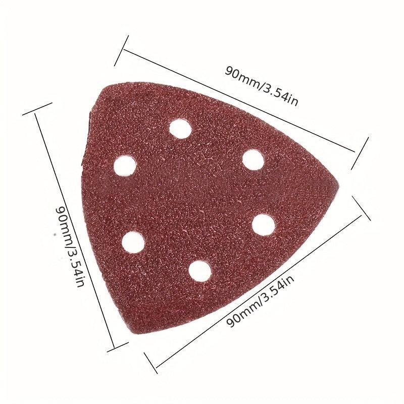 100pcs 90mm Triangle Mouse Sanding Disc Sheet 40 180Grits Grinder Sandpaper