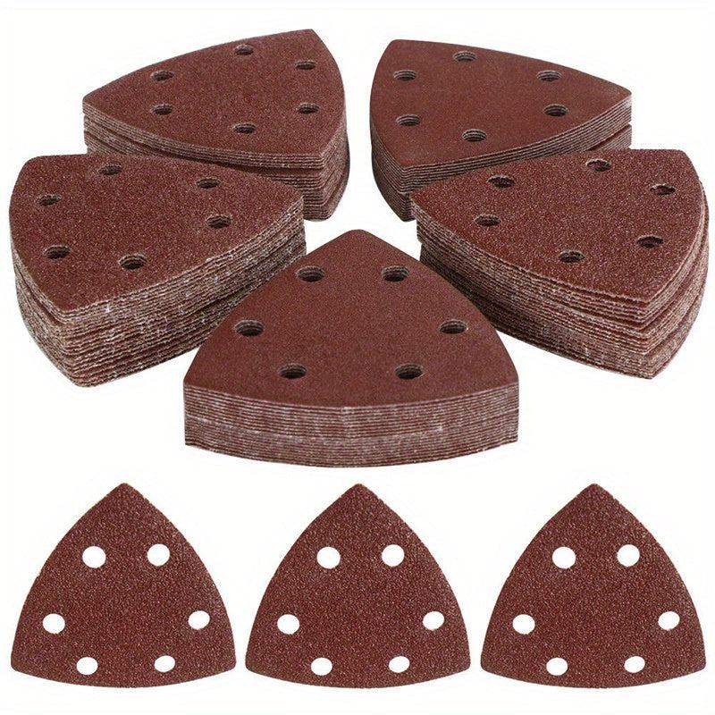 100pcs 90mm Triangle Mouse Sanding Disc Sheet 40 180Grits Grinder Sandpaper