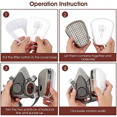Respirator Mask Reusable Half Face Cover Gas Mask Paint Face Cover