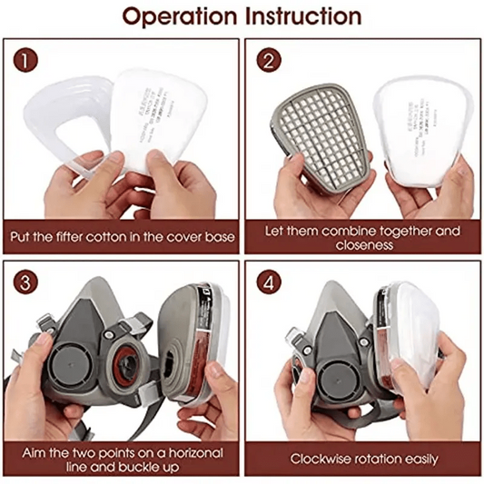 15 In 1 Respirator Mask Reusable Half Face Cover Gas Mask Paint Face Cover