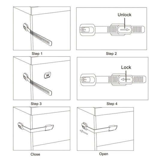 6pcs Baby Protection Cabinet Lock Adjustable Function Lock