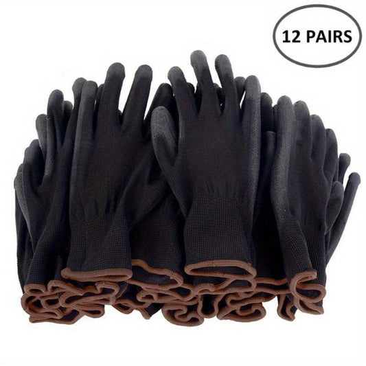 12 Pairs Protective Work Gloves Wear resistant Non slip Anti static Safety Glove