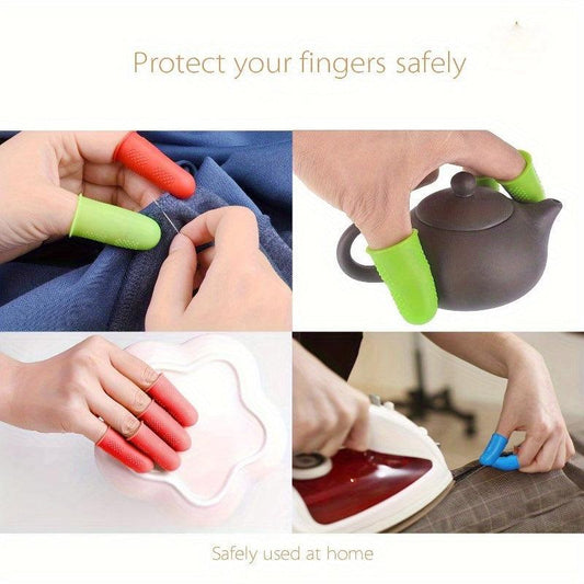 5pcs Silicone Finger Protector Sleeve Cover Anti-slip Kitchen Protective Cover