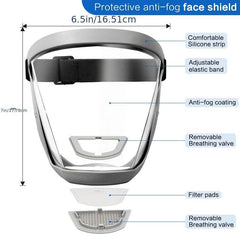 Unisex HD Transparent Face Shield Anti Fog Reusable Eye Nose & Mouth Protection