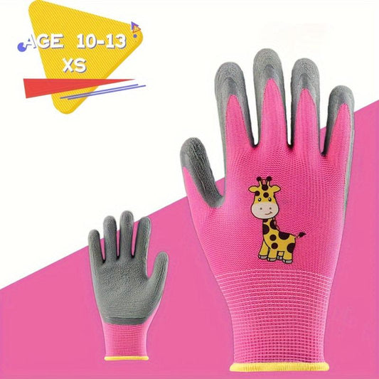 Kids Garden Gloves Water Dirt Resistant Anti Slip Palm Latex Coated
