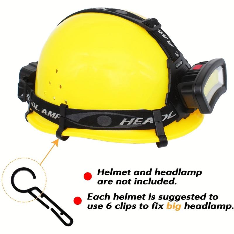 12pcs Safety Helmet Headlamp Buckle Anti Slip Plastic Hook Mining Light Hook