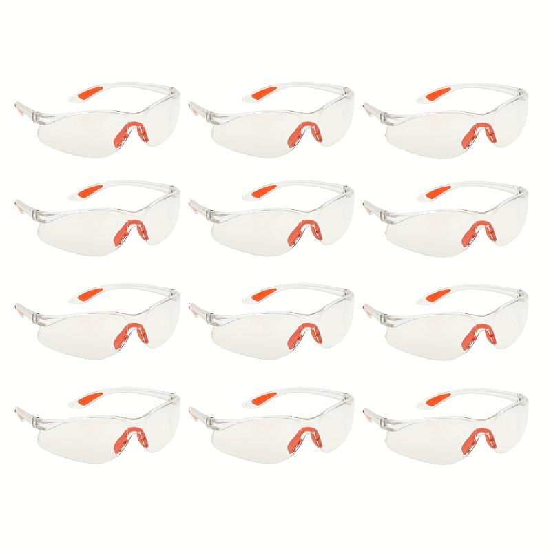 Safety Goggles Protective Eyewear Clear Lenses Rubber Nose 12pcs
