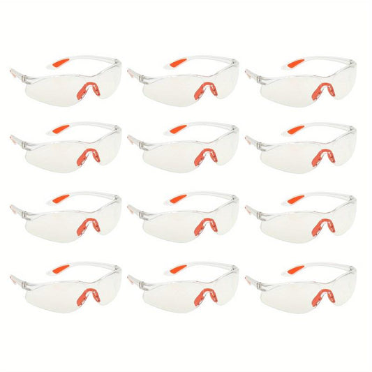 Safety Goggles Protective Eyewear Clear Lenses Rubber Nose 12pcs