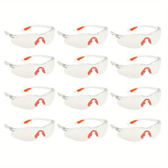 Safety Goggles Protective Eyewear Clear Lenses Rubber Nose 12pcs