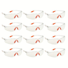 Safety Goggles Protective Eyewear Clear Lenses Rubber Nose 12pcs
