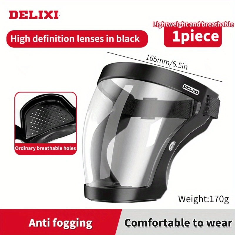 Anti Fog Face Shield HD Transparent Protection Against Droplets Dust Fumes
