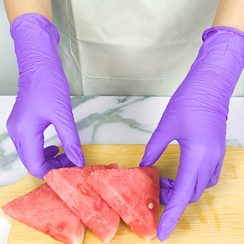 100pcs Purple Nitrile Gloves Powder Fingernail Disposable Industrial Rubber Glov