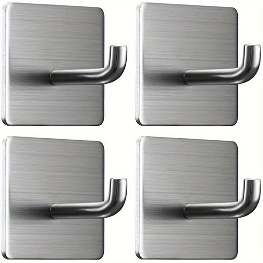 6pcs Strong Adhesive Hooks Towel Hooks Stainless Steel