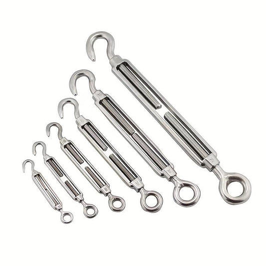304 Stainless Steel Eye & Hook Turnbuckle M4 M12 Heavy Duty Wire Rope Tension