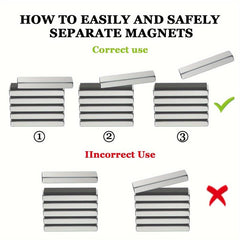 14pcs 50x10x3mm Neodymium Magnets Strong Magnet Bar