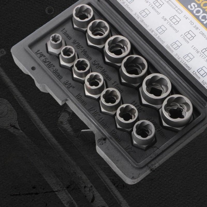 14pcs Anti Theft Screw Nut Socket Remover Bolt Remover Set