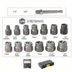 14pcs Anti Theft Screw Nut Socket Remover Bolt Remover Set