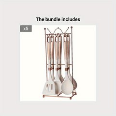 7pcs High-End Kitchenware Set Spatula Spoon Ladle Shelf Kit