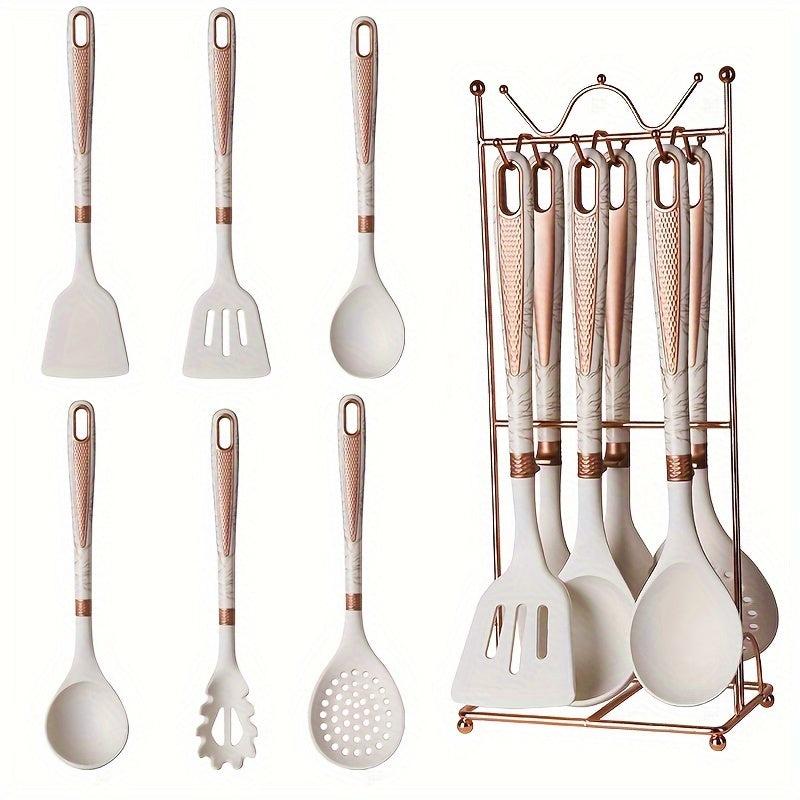 7pcs High-End Kitchenware Set Spatula Spoon Ladle Shelf Kit