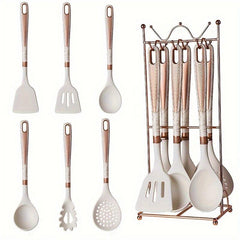 7pcs High-End Kitchenware Set Spatula Spoon Ladle Shelf Kit