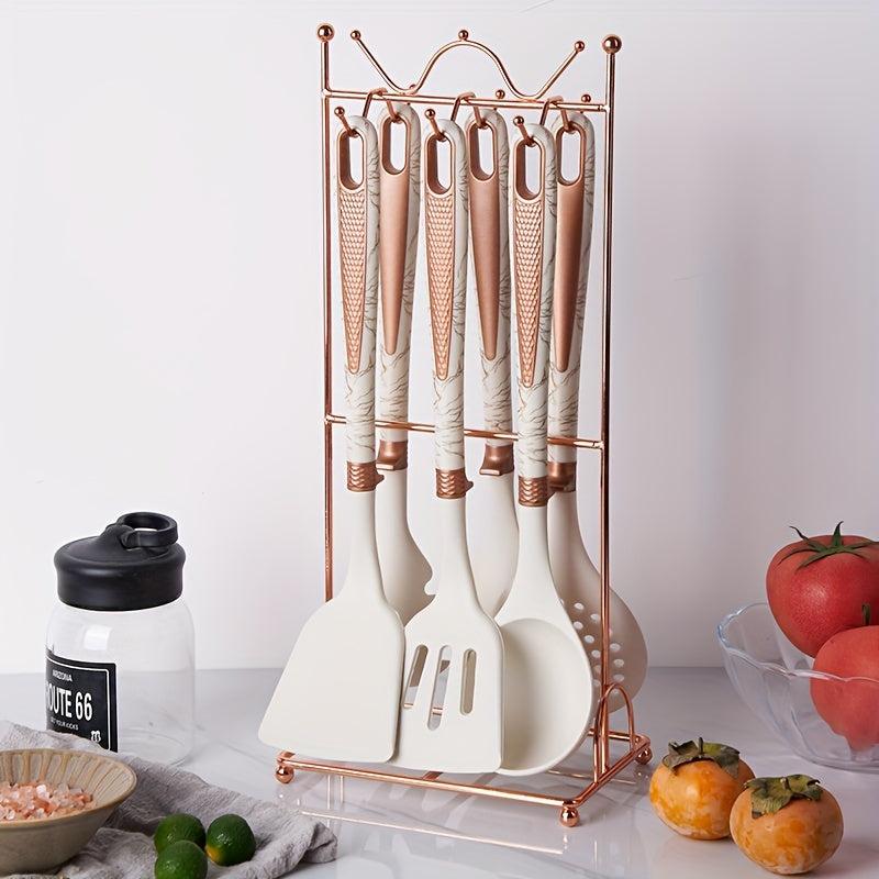 7pcs High-End Kitchenware Set Spatula Spoon Ladle Shelf Kit