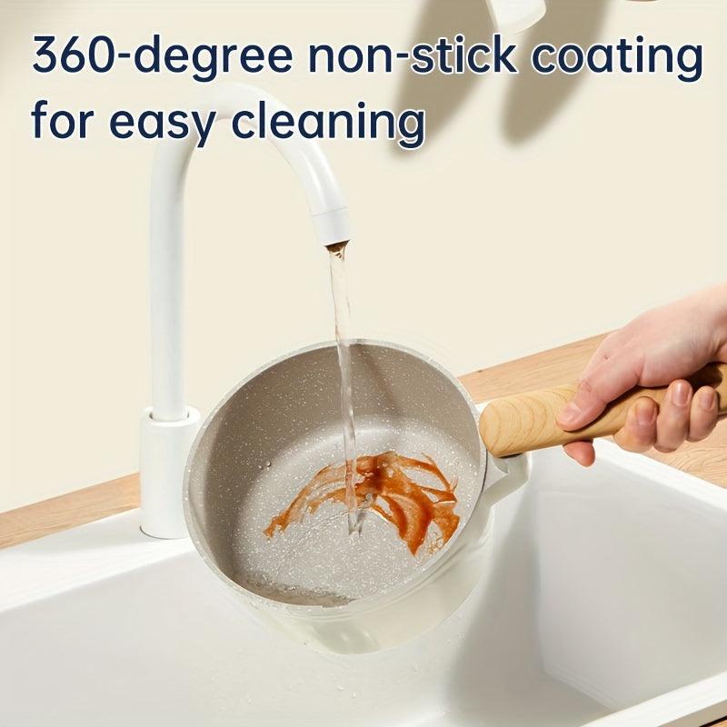 COOKER KING Nonstick Saucepan 7.08in Glass Lid Non Toxic PTFE & PFOA Induction