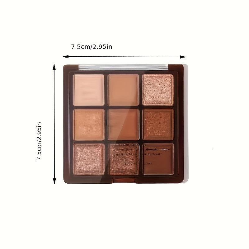 9-Color Shimmer Eyeshadow Palette, Natural Ingredients, Long Lasting Makeup