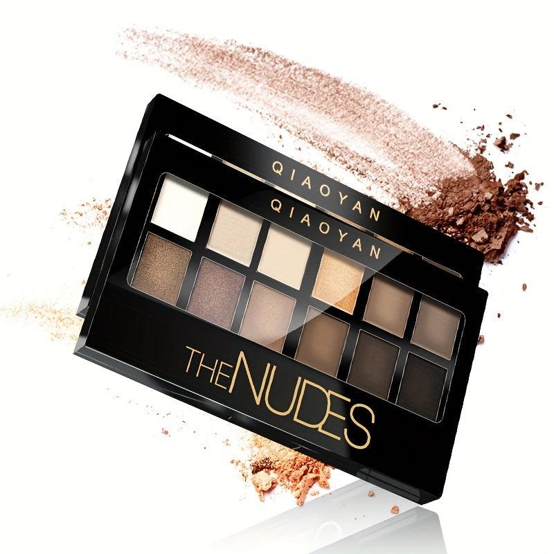 12 Colors Smokey Eyeshadow Palette Brown Dark Series Matte Pearly Finish