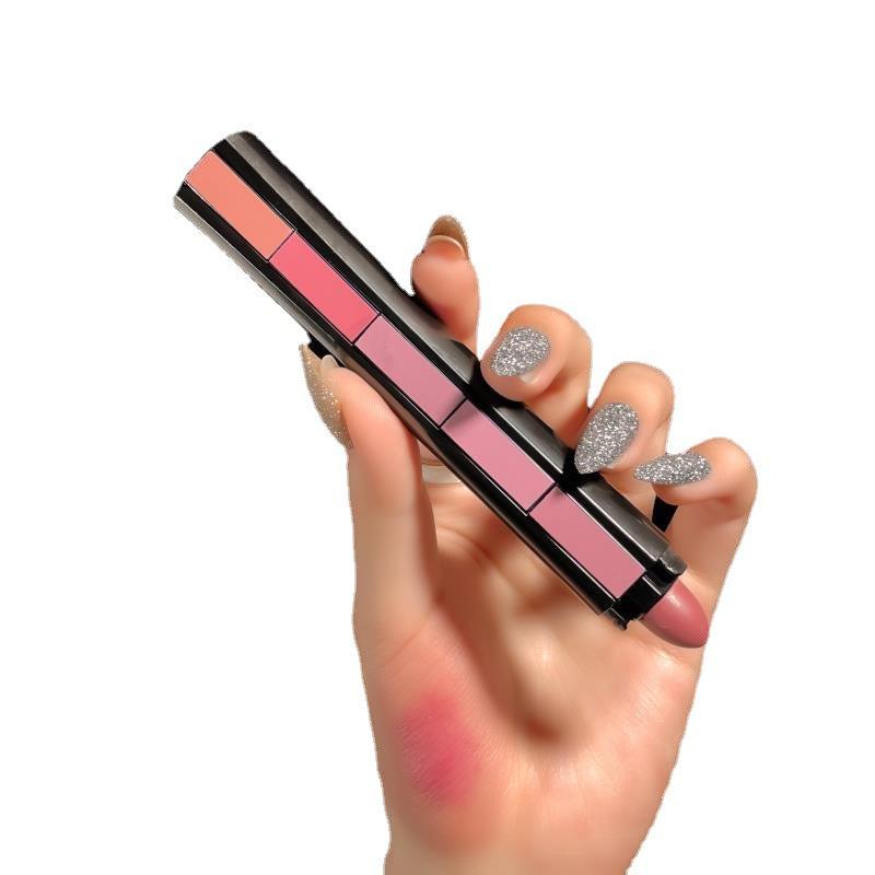 5 in 1 Sexy Red Lipstick Strip Matte Velvet Texture Lip Gloss Set
