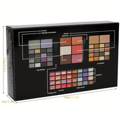 74 Colors Eyeshadow Lip Gloss Makeup Set Pearly Matte Shimmer Glitter