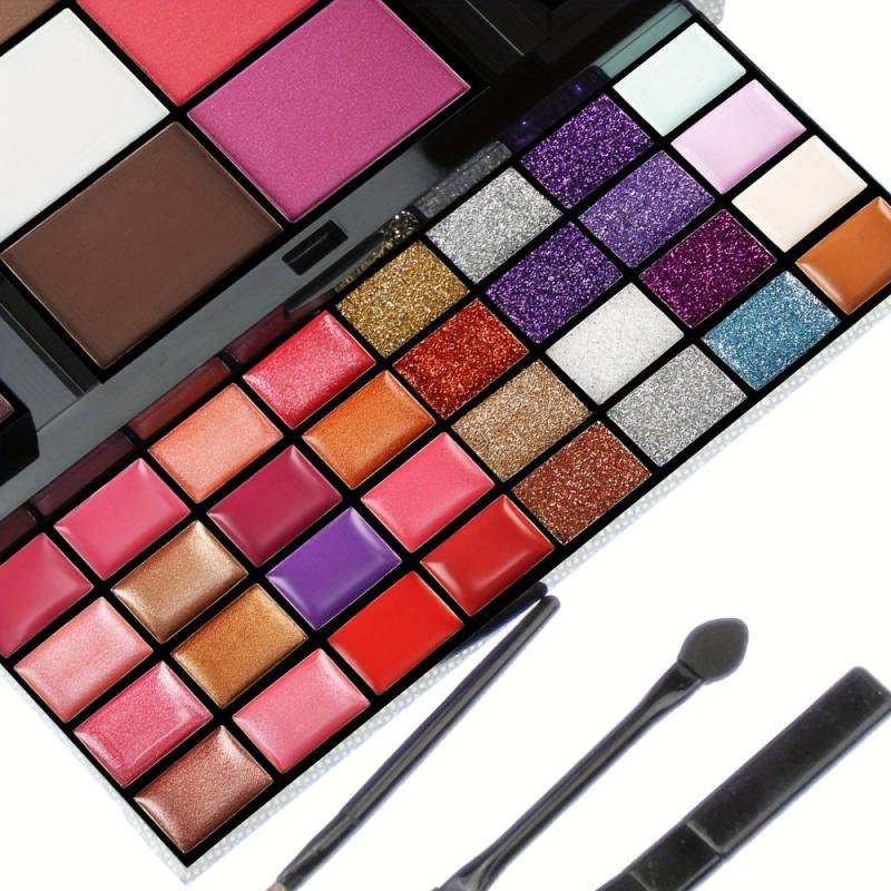 74 Colors Eyeshadow Lip Gloss Makeup Set Pearly Matte Shimmer Glitter