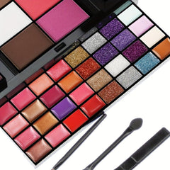 74 Colors Eyeshadow Lip Gloss Makeup Set Pearly Matte Shimmer Glitter