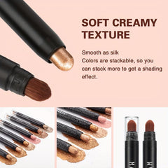 Creamy & Waterproof Eyeshadow Stick - Metallic Neutral and Brown Colors