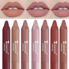 12-Color Matte Lipstick Crayons Long Lasting Waterproof Sun Protection
