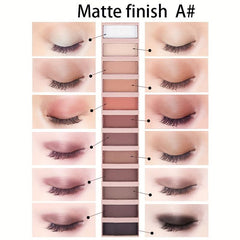 12 Colors Nude Eyeshadow Palette Matte Shimmer Glitter Pigment Waterproof