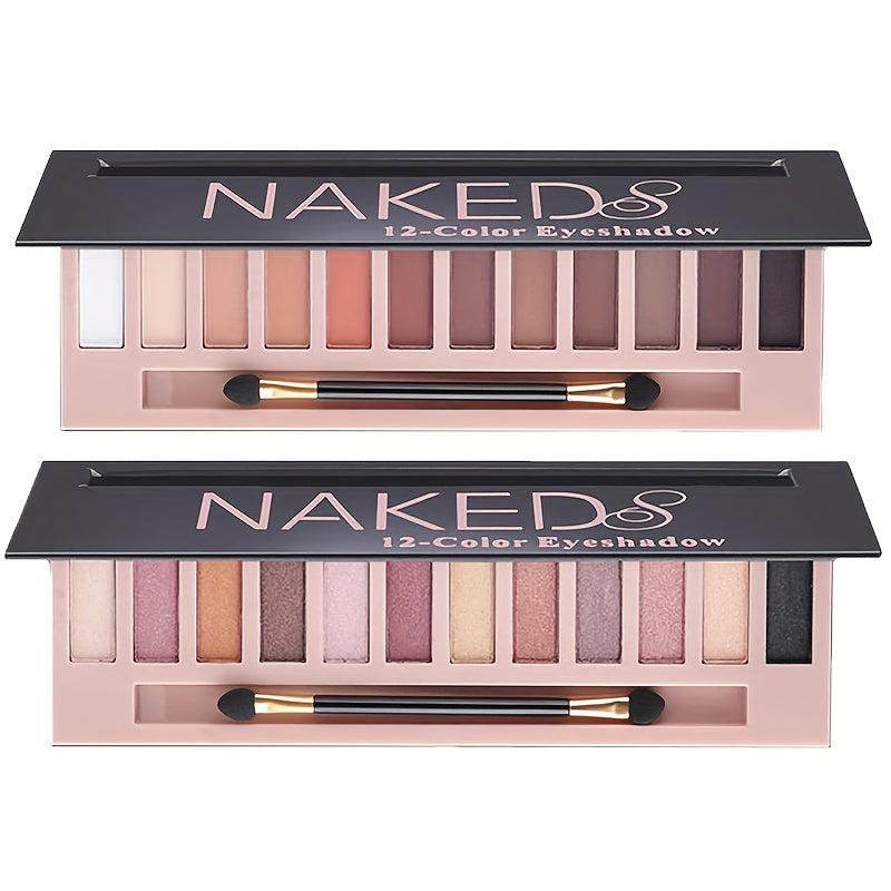 12 Colors Nude Eyeshadow Palette Matte Shimmer Glitter Pigment Waterproof