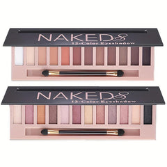 12 Colors Nude Eyeshadow Palette Matte Shimmer Glitter Pigment Waterproof