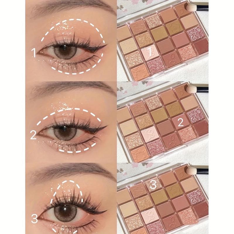 20 colors Earth Tone Glitter Eyeshadow Palette Creamy Shimmer Matte Texture