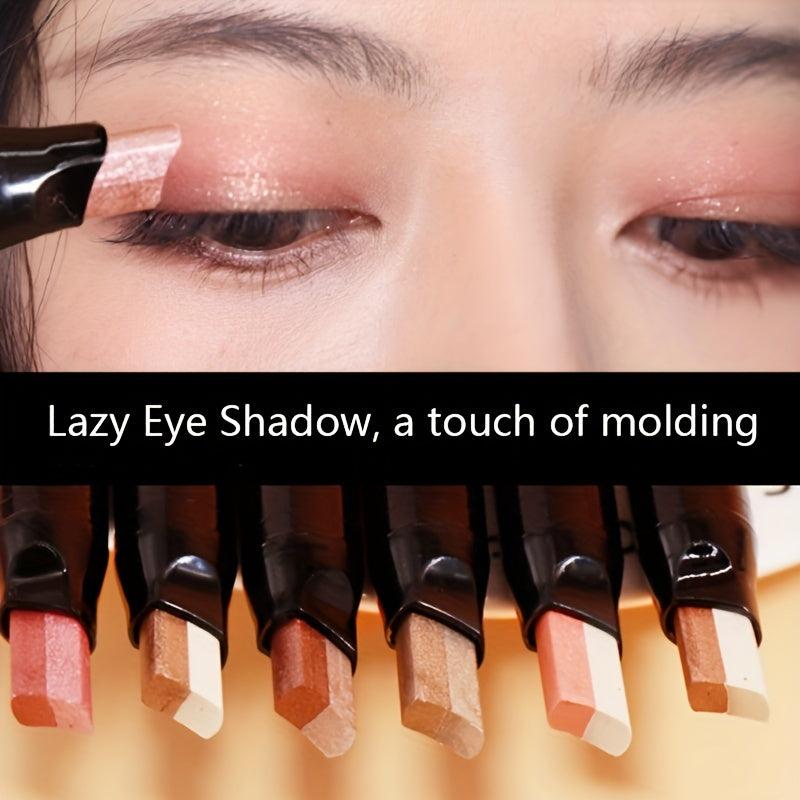Two Tone Eyeshadow Stick Eye Brightening Pearly & Glitter Brown Golden Tone