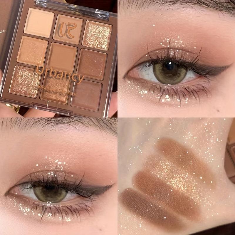 9 Colors Shimmer Matte Eyeshadow Palette Glitter Long Lasting Eye Makeup Tool