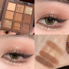 9 Colors Shimmer Matte Eyeshadow Palette Glitter Long Lasting Eye Makeup Tool