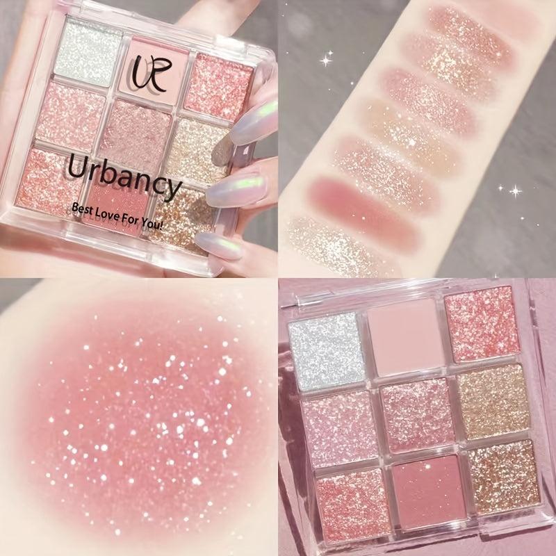 9 Colors Shimmer Matte Eyeshadow Palette Glitter Long Lasting Eye Makeup Tool