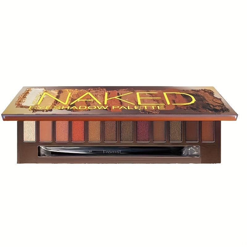 Warm & Bright Eyeshadow Palette Shimmer Matte Finish Cosmetics Mirror Brush
