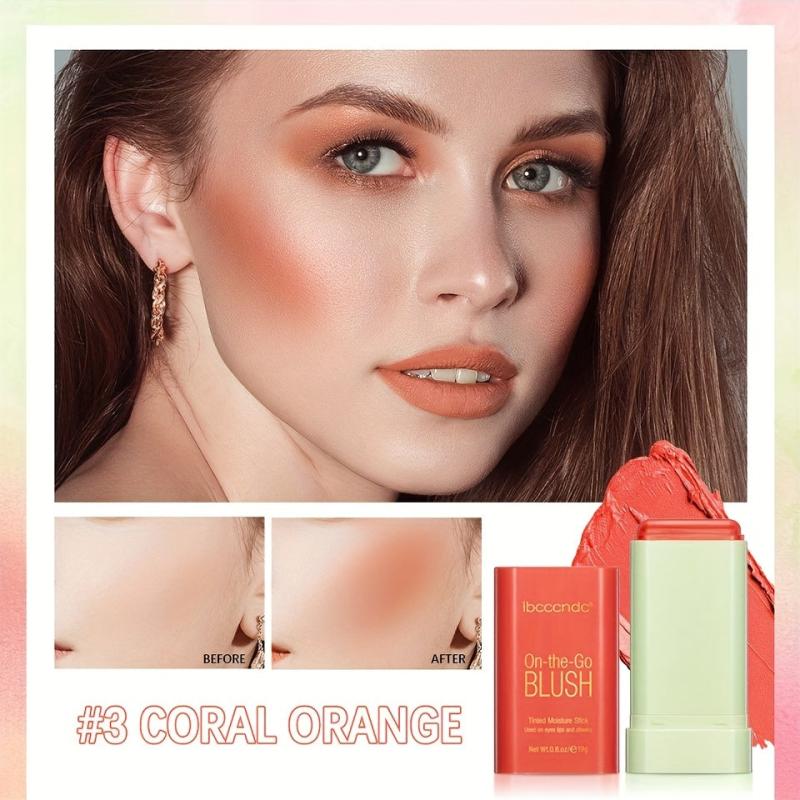 3-in-1 Lipstick Blush Stick Buildable Waterproof Cream