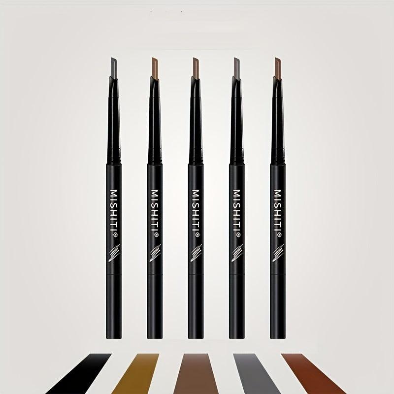 Double Ended Eyebrow Pencil with Brush, Waterproof, Auto Rotating, 5 Colors