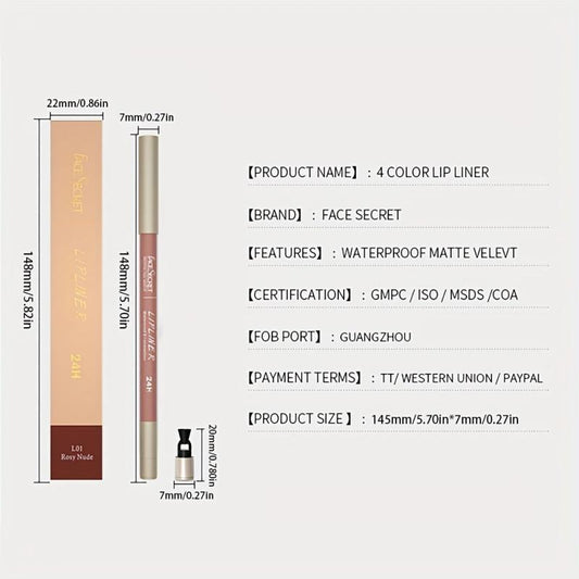 12 Colors Lip Liner Pen Waterproof Sweatproof Correcting Lip Liner Crayon