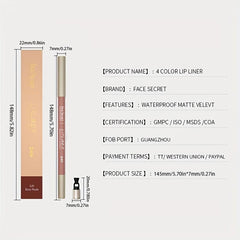 12 Colors Lip Liner Pen Waterproof Sweatproof Correcting Lip Liner Crayon