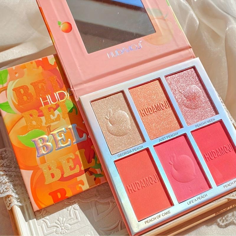 6-Color Highlight & Contour Blush Palette for Cosplay