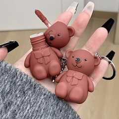 Mini Bear Keychain Lip Glaze Matte Lipstick