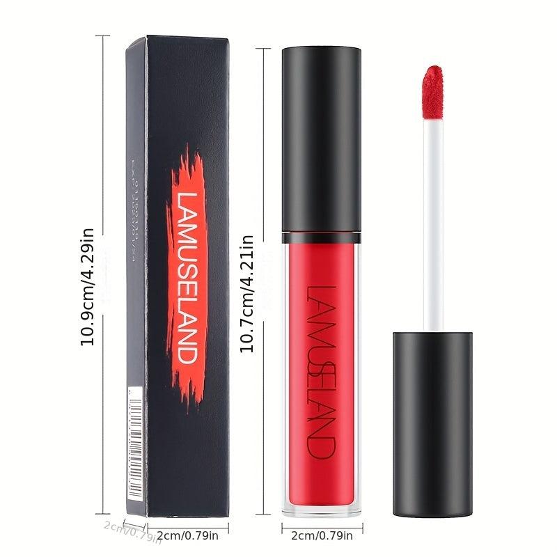 12-Color Matte Red Liquid Lipstick Set for Women, Waterproof & Long-Lasting